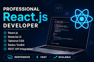 build modern react js frontend, dashboards, web applications