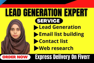 do lead generation, linkedin, b2b lead and collect  email list for your business