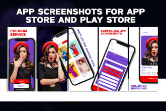 design app store screenshot and play store screenshot for apps