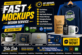 create professional packaging mockups with fast delivery