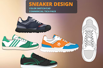 design shoes, sneakers, footwear with tech pack