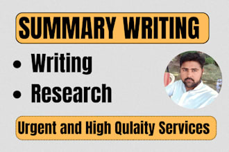 do essay writing, research and summary writing