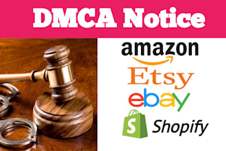 remove listing and product from amazon,ebay,etsy,shopify and alibaba under dmca