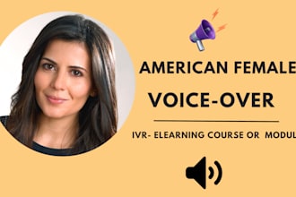 record a professional american female  voice over for you