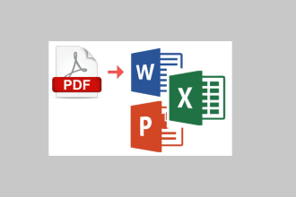 convert pdf to word or excel