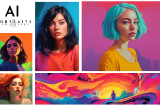 do a vibrant ai art, portrait and landscapes in 4k