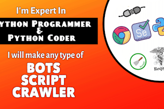python coder and python programmer create python crawlers, bots, and scripts