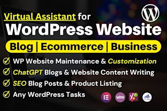 be your virtual assistant for wordpress customization and chatgpt blogs writer