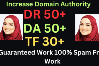 increase ahref DR, da, and majestic tf with zero spam links