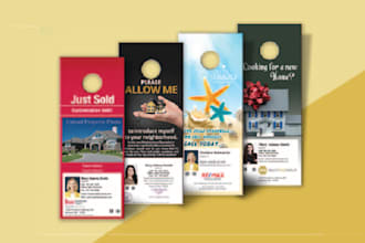 create door hanger design or rack card for lawn care, real estate or any design