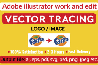 do vector tracing, redraw logo, convert image to vector