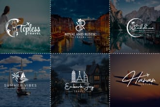 design luxury modern travel, vacation, agency, hotel and adventure outdoor logo