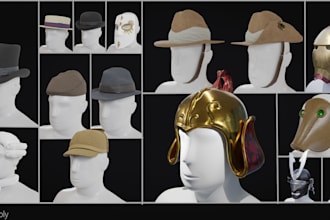 create realistic 3d hats and head wear for your game