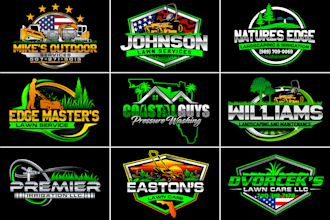 do amazing landscape, trimming, agriculture and lawn care logo