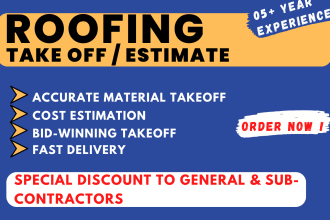 do detail roofing material take off and cost estimation