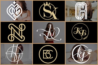 do custom initial letter based modern monogram logo design