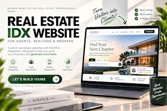 design a real estate idx mls website for agents, realtors, and brokers