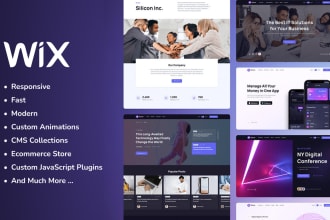 design wix website or redesign wix website, edit wix website, wix code, wix