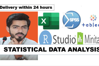 do data analysis and visualization using excel, spss, rstudio, python