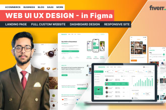 do figma prototype for web ui ux design, landing page, website mockup
