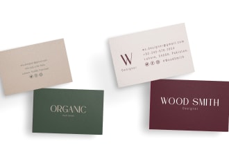 design modern, minimalistic business cards and stationery