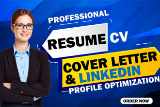 write or update professional ats resume, modern cv, cover letter and linkedin