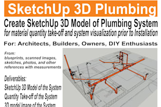 create sketchup 3d model of plumbing system