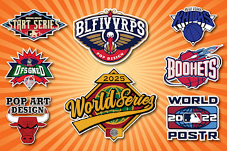 design custom nba, mlb, NFL, nhl, parody, world series, and all star logo