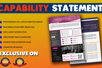 design a professional and effective capability statement with flyer