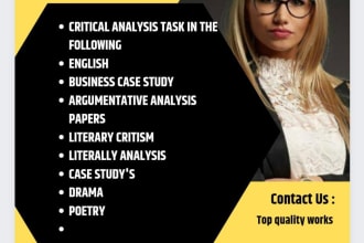 research and write a critical analysis paper on english literature, poetry,