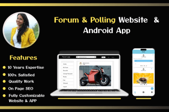 build polling and forum website and app like quora, reddit