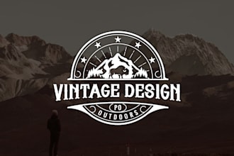 design awesome retro vintage logo with free source file