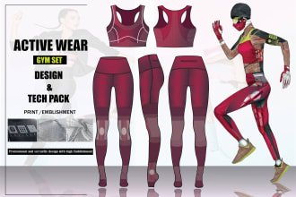 design activewear, sportswear and athletic wear with tech pack