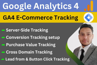 setup google analytics 4, ga4 ecommerce tracking, conversion, server side, GTM
