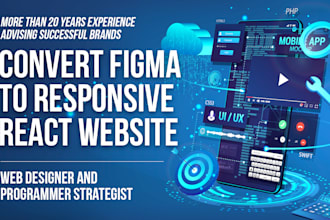 convert figma design to responsive react website, HTML or CSS bootstrap