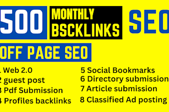 get all in one monthly off page SEO dofollow link building backlinks service