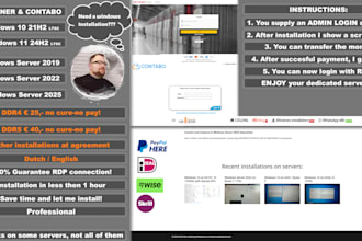 install your windows iso on a dedicated server of hetzner or contabo