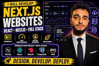 develop your website next js react, nest js