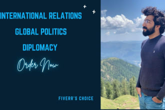 write international relations, political science and global diplomacy in 24 hrs