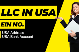 create llc in USA with ein and bank account