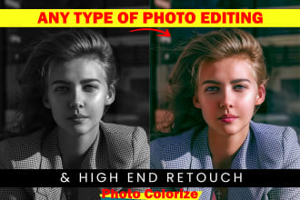 do beauty portrait retouch, any kind of photo retouching