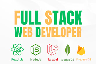 be your full stack web developer , create  custom website in react , node js