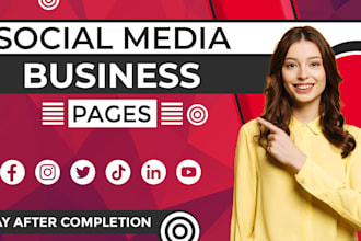 create and setup facebook, instagram, social media business pages