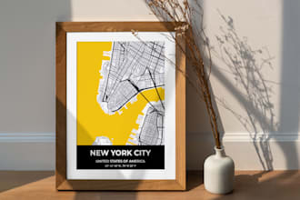 design custom vector flat and isometric maps for any region