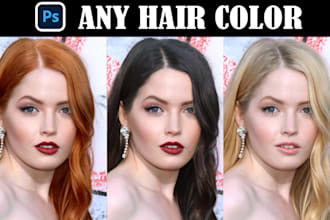 photoshop hair color, hairstyle and photo retouching
