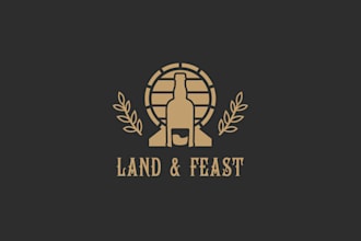 design connection centered food drink brand logo