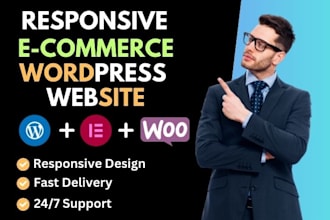 create,design an ecommerce wordpress website with elementor