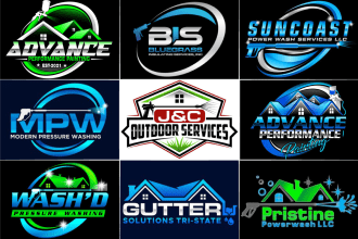 do pressure washing, cleaning service and power washing logo