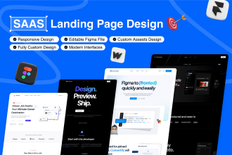 create a saas landing page design in figma