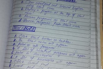 handwrite your letter, study  notes and  assignment